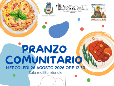 Festa Patronale 2026: Mercoledì 26 | Pranzo Comunitario